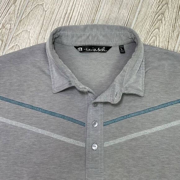 Travis Mathew Men's Size Large Grey Short Sleeve Polo Shirt Golf Tennis - Picture 1 of 10
